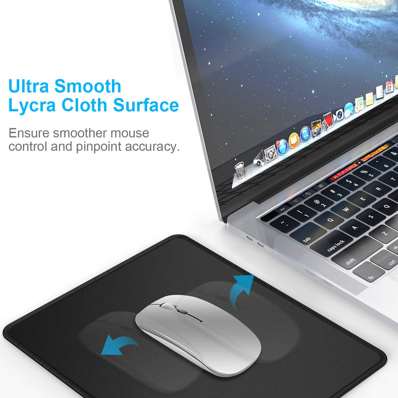 MROCO Mouse Pad 3 Pack [30% Larger] with Non-Slip Rubber Base, Premium-Textured & Waterproof Mousepads Bulk with Stitched Edges, Mouse Pads for Computers, Laptop, PC, Office & Home, 8.5 x 11 in, Black