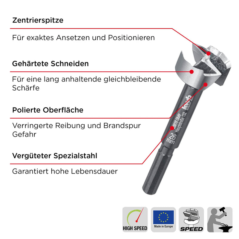 kwb SPEED Forstner drill bit ø 55 mm - tempered special steel, precise serrated edge, hardened cutting edges, polished surface - for precise and splinter-free drilling ⌀ 55.0 mm Longer Battery Life Forstner drill bit