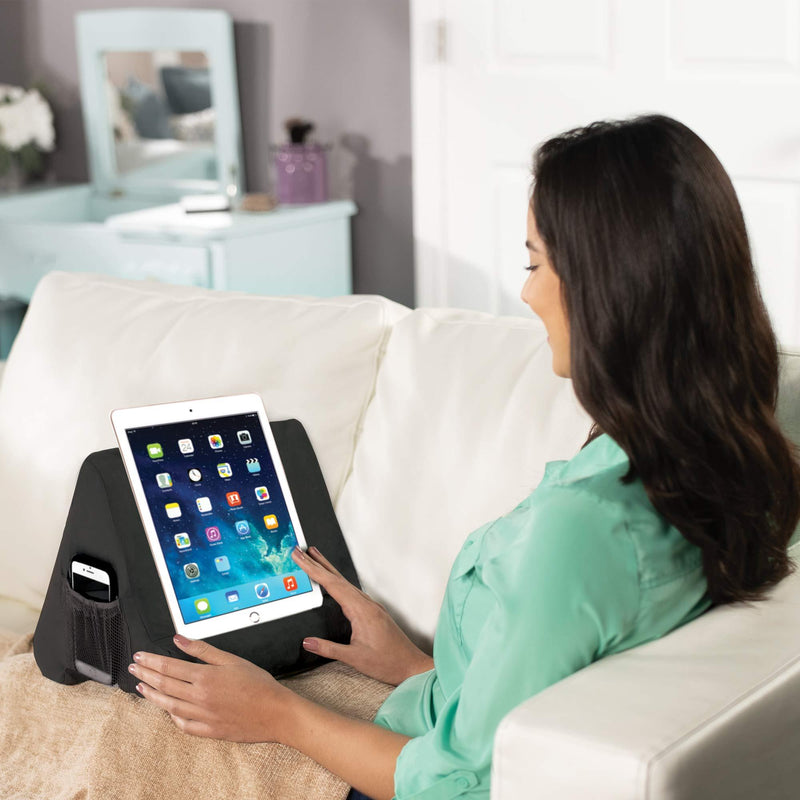 Ontel Pillow Pad Ultra Multi-Angle Soft Tablet Stand, Gray