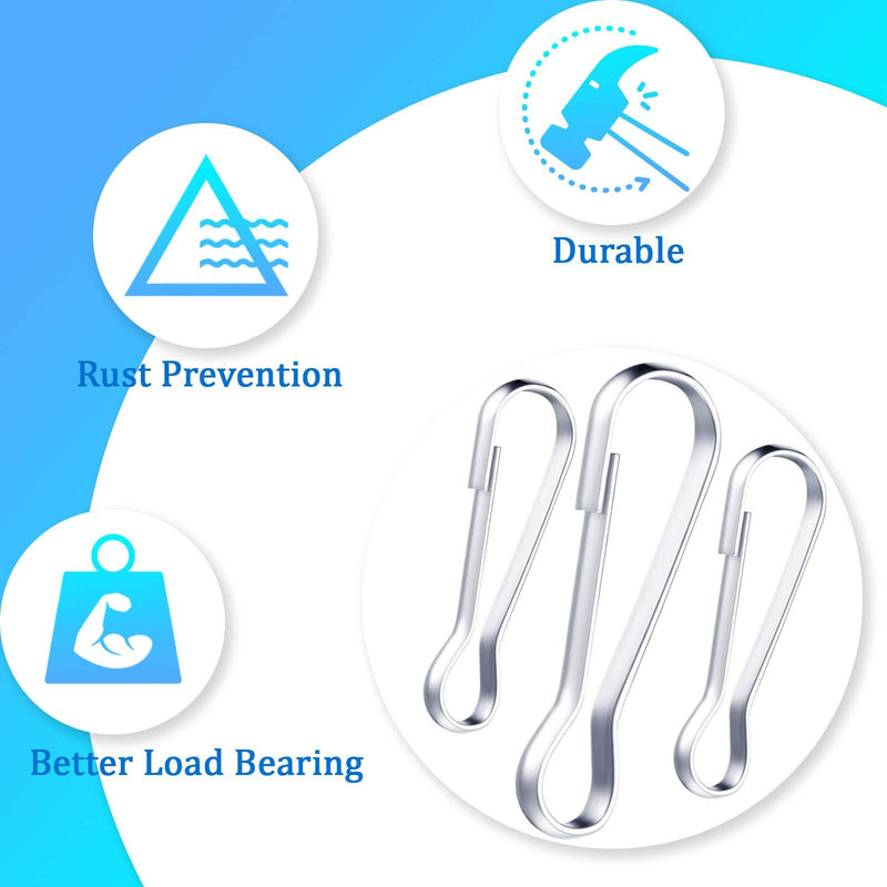 250 Pieces 6 Size 304 Stainless Steel Spring Hooks, 20mm 25mm 28mm 30mm 32mm 40mm Metal Spring Hooks, Lanyard Snap Clip Hooks, Steel Rust-Proof Zipper Pull for ID Card, Key Chain, Purse, DIY, Curtains