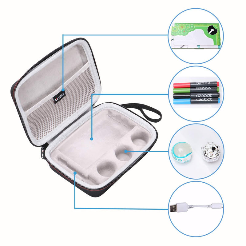 LTGEM Carrying Case for Bit Coding Robot - Fits USB Charging Cable/playfield/Skin / 4 Color Code Markers (Fits a Full Robotics kit)-Case only A-Gray