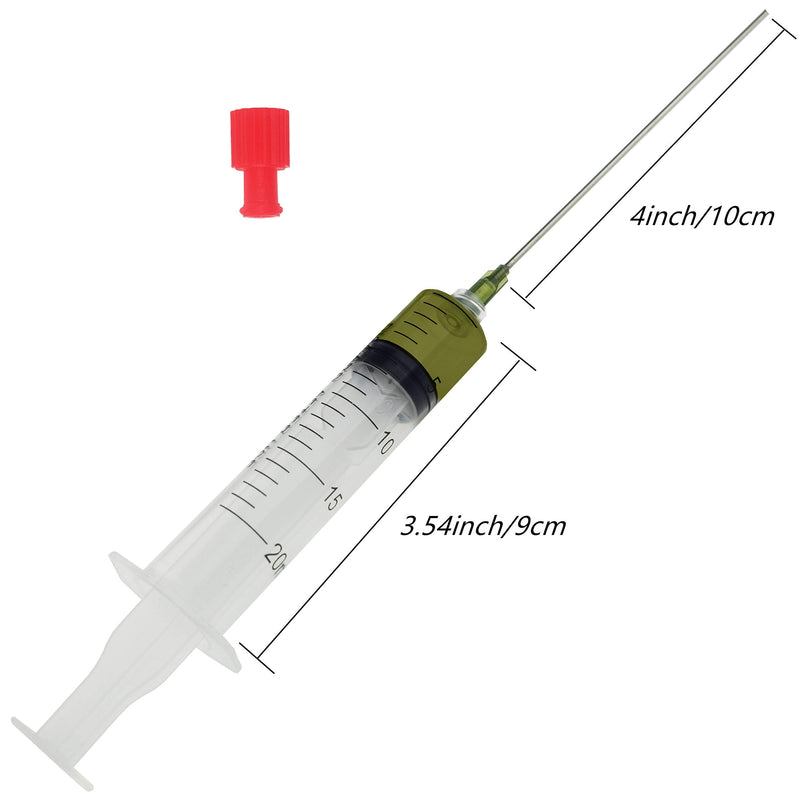 20Milliliter Industrial Syringe with Luer Lock Needles 4" and Storage Cap | Liquids Filling and Dispensing | Glue Application