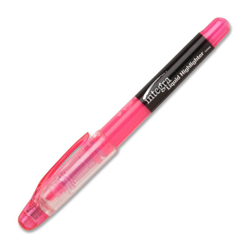 Integra Liquid Ink Highlighter, Chisel Tip, Fade Resistant, Fluorescent Pink (ITA33312)