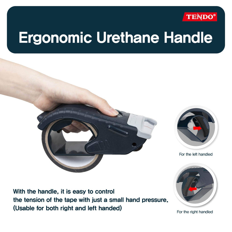 Packing Tape Dispenser: TENDO° Home & Office Line – Great for Box Sealing, Packaging, Shipping & Moving with Patented 10° Sloped Chromium Blades, 1.77’’ ~ 2’’ X 109 yd. - SY-123_Navy SY-123