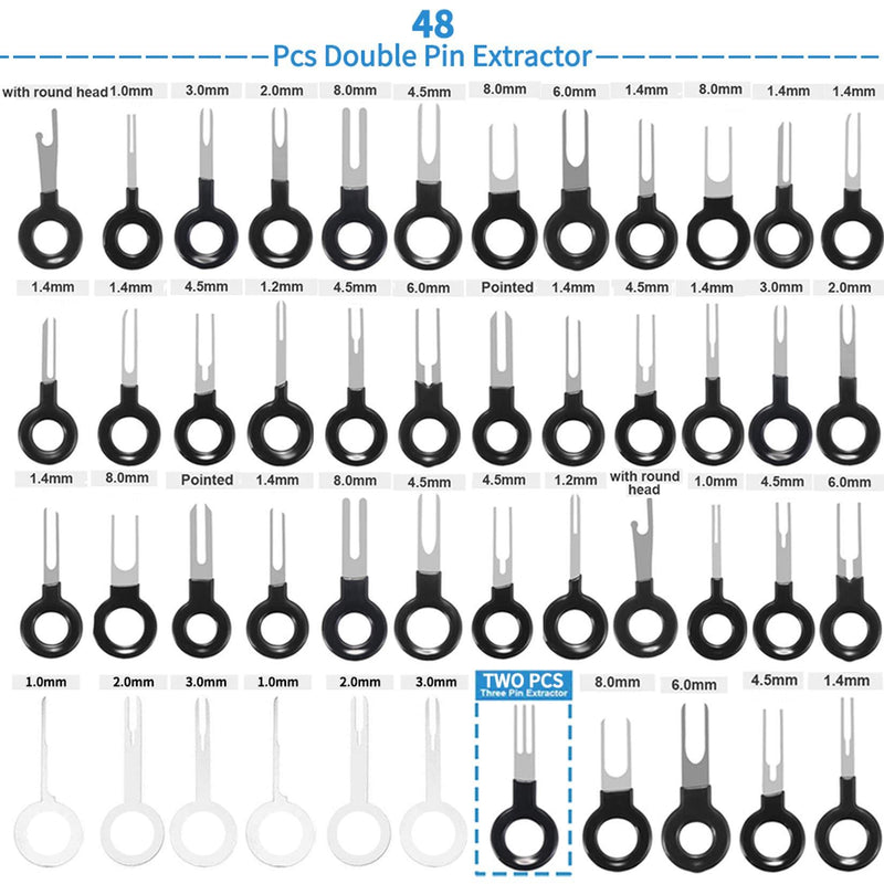 Vignee 82 Pcs Terminal Removal Key Tool, Terminal Pins Puller Repair Removal Tools for Car Pin Extractor Electrical Wiring Crimp Connectors and Most Connector Terminal