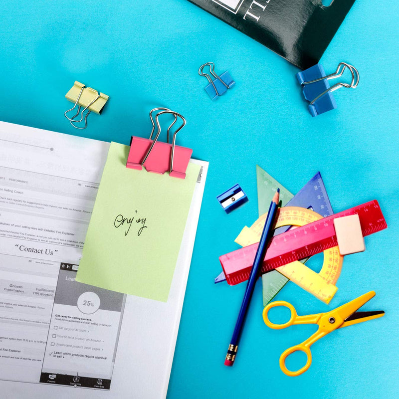 Binder Clips, 100PCS Binder Clips Assorted Sizes [2021 Upgrade] Large, Medium, Mini Binder Clips Combination, can use for Office, Home, School