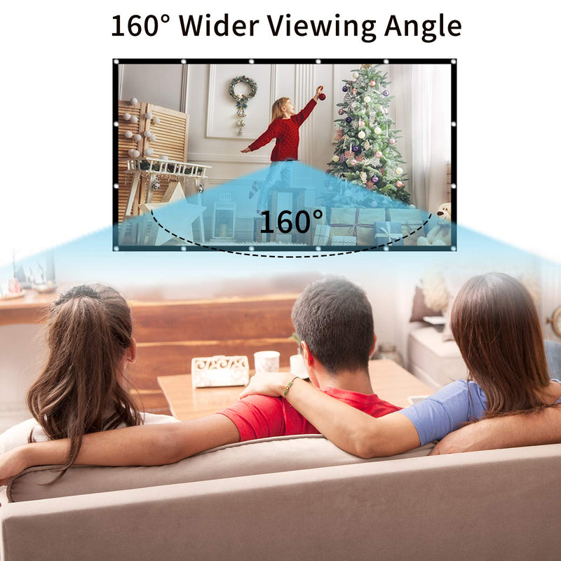 Projector Screen 120 inch, Taotique 4K Movie Projector Screen 16:9 HD Foldable and Portable Anti-Crease Indoor Outdoor Projection Double Sided Video Projector Screen for Home, Party, Office, Classroom
