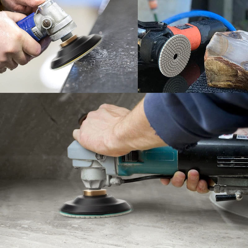 13 Packs 4 Inch Diamond Polishing Pads with 5/8’’-11 Backer Pad 12PCS Wet/Dry Polish Pad Kit for Drill Grinder Polisher 50-8000 Grit Pads for Granite Marble Concrete Stone Countertop Quartz Polishing 13