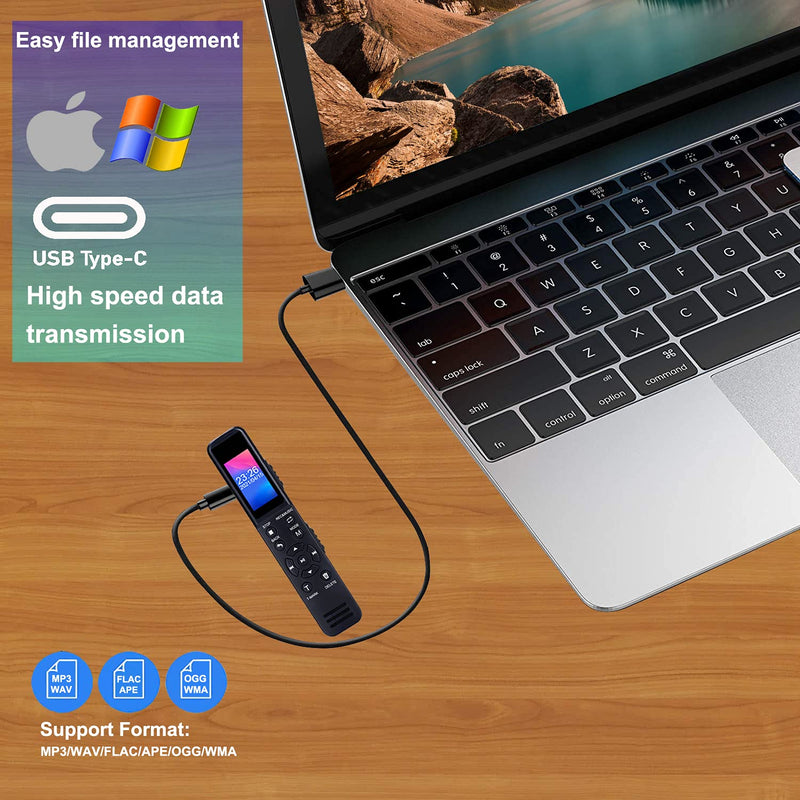 Digital Voice Recorder,Voice Activated Recorder with Playback - Upgraded Small Tape Sound Recorder for Lectures, Meetings, Interviews, 8GB Internal Memory with 32GB TF Card