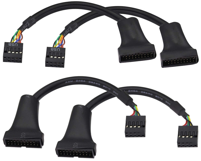 zdyCGTime USB 3.0 19Pin Male to USB 2.0 9Pin Female convertor Computer Cable Connector,Motherboard Adapter Cable,Motherboard 9Pin Female to 20Pin Male Pure Copper.(15cm/4 Pack)