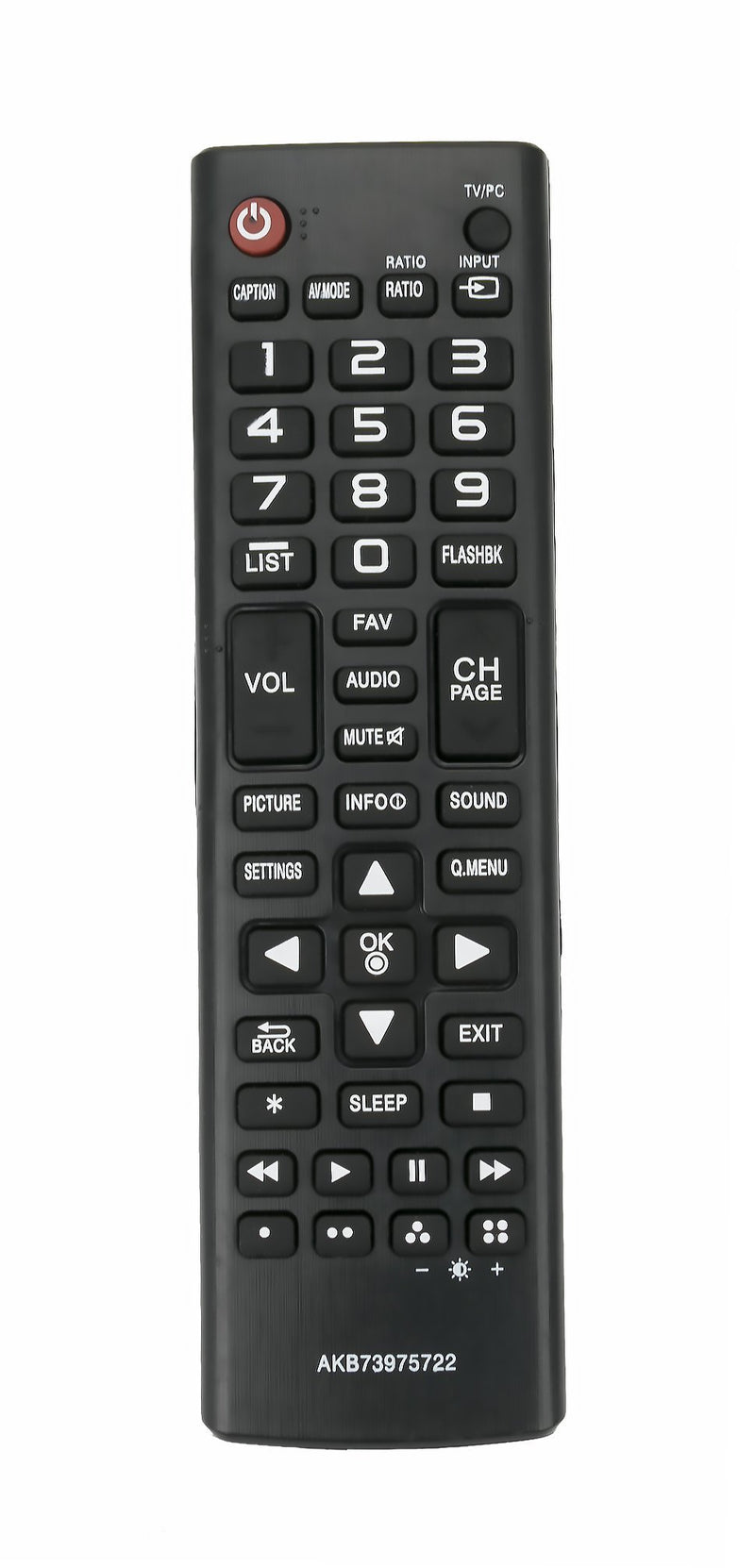 New AKB73975722 TV Remote Control Replacement for LG LED HDTV 22LB4510 22LH4530 24LF4520 29LB4510 28LF4520 28LF4520WU 28LF4520-WU 24LB4510-PU 24LB451B 24LB451B-PU 24LF4520-WU 24LF452B 24LH4530-PU