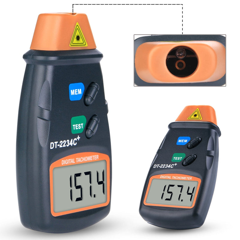 AGPtek® Professional Digital Laser Photo Tachometer Non Contact RPM Tach DT-2234C+