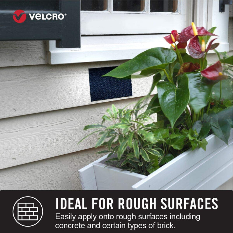 VELCRO Brand Outdoor Heavy Duty Strips | 4 x 1 Inch Pk of 10 | Holds 15 lbs | Black Extreme Hook and Loop Tape Industrial Strength Adhesive | Weather Resistance for Rough Surfaces (91841) 4in x 1in (10Pk)