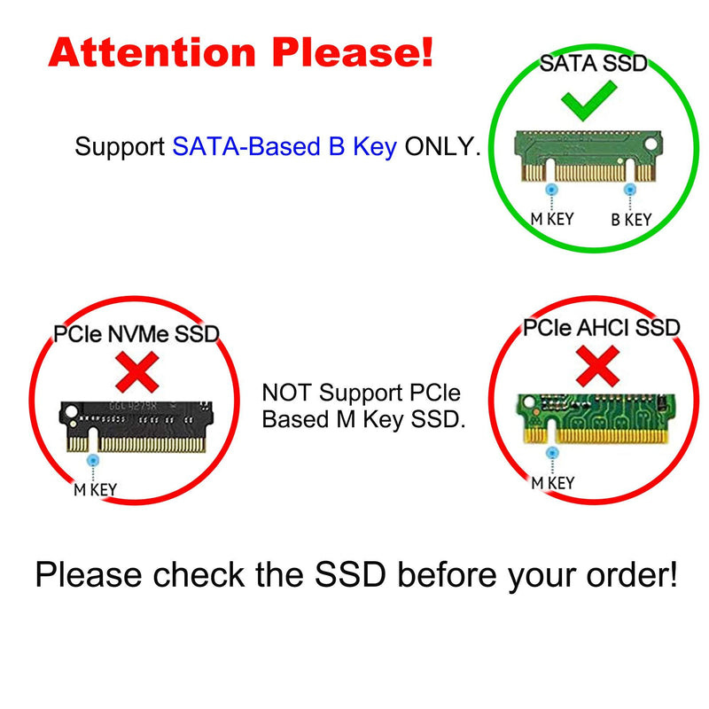 M.2 to 2.5 inch SATA Enclosure Adapter,M.2 (NGFF) SSD to SATA III Hard Drive Enclosure,B and M Key SATA Converter to SATA 3.0 Card,Support 2230 2242 2260 2280 Hard Drive with 7mm Case