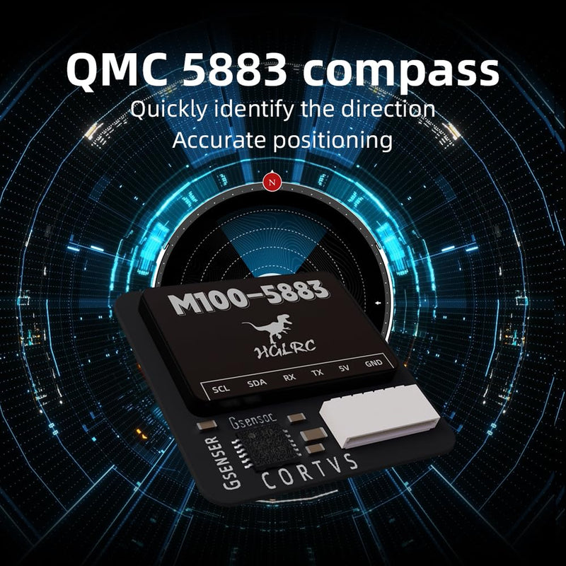 HGLRC M100-5883 GPS Module, Upgraded 10th Generation Chip with Compass for UBLOX Compatible with FPV Fixed-Wing UAV