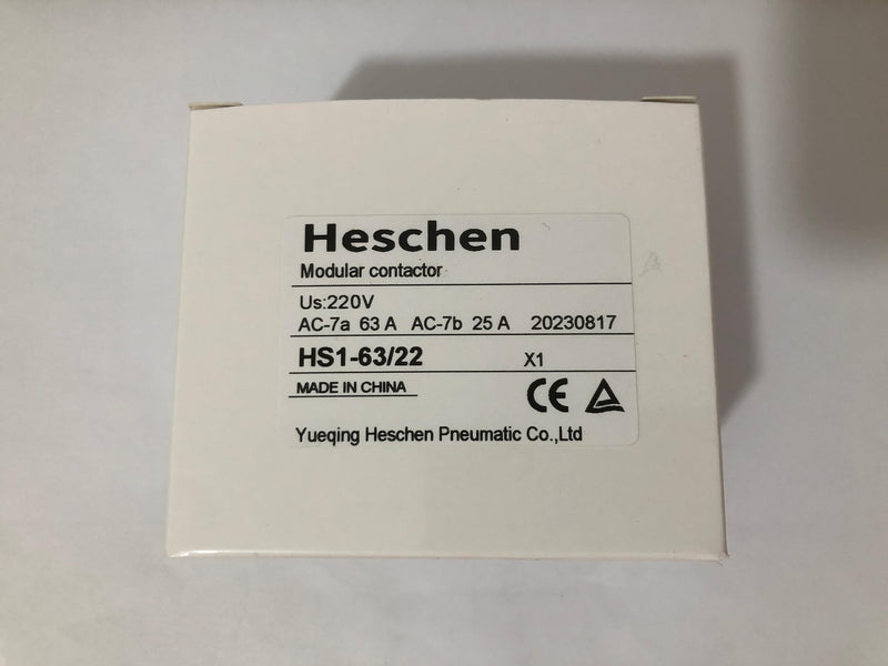 Heschen Household AC Contactor HS1-63 4 Pin 2NO 2NC AC 220V/240V Coil Voltage 35mm DIN Rail Mount