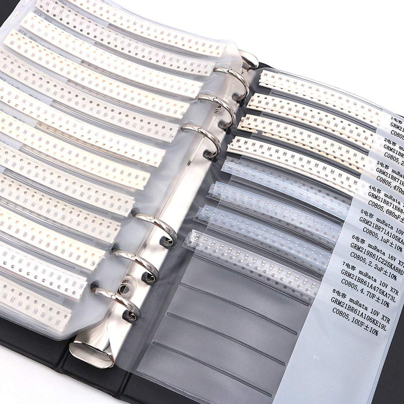 DollaTek Capacitor 0805 (0.5pF-10uF) 92 Value x 50pcs = 4600pcs SMD SMT Capacitor Combined Example Book Kit 0805 Capacitor