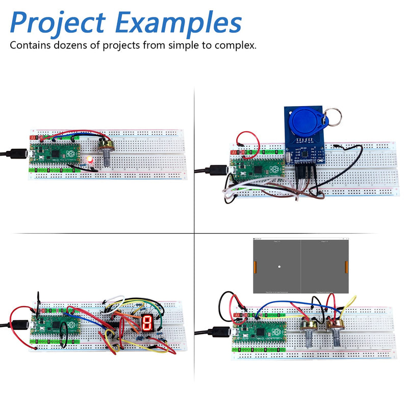Freenove Ultimate Starter Kit for Raspberry Pi Pico (Contained) (Compatible with Arduino IDE), 587-Page Detailed Tutorials, 222 Items, 99 Projects, Python C Java Code Ultimate Kit with Pico