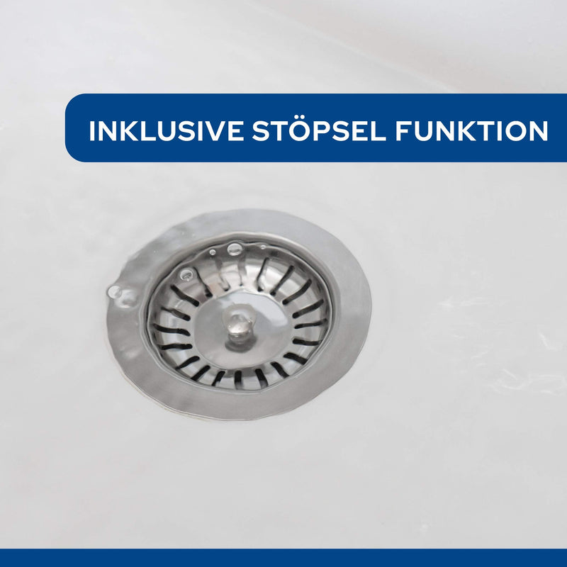 Sink strainer basket (Advanced) - Universal sink strainer made of hardened steel with innovative plug function - Ideal as a Blanco sink replacement part - Improved version 2023 (Ø 82 mm) Ø 82 mm