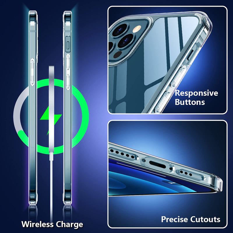 Temdan Clear Case Compatible with iPhone 12 Case/iPhone 12 Pro Case,Non-Yellowing Shockproof Protective Phone Case- Slim Thin