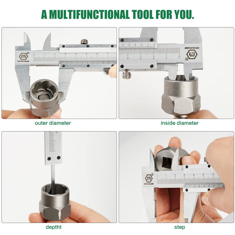 oumuik Vernier Caliper 150mm 6 Inch Stainless Steel Micrometer Measuring Tool
