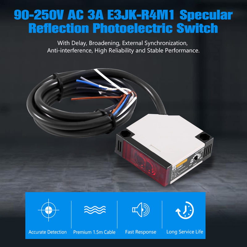 Photoelectric Switch Sensor AC 90-250V 3A E3JK-R4M1 Specular Reflection Sensor Switch