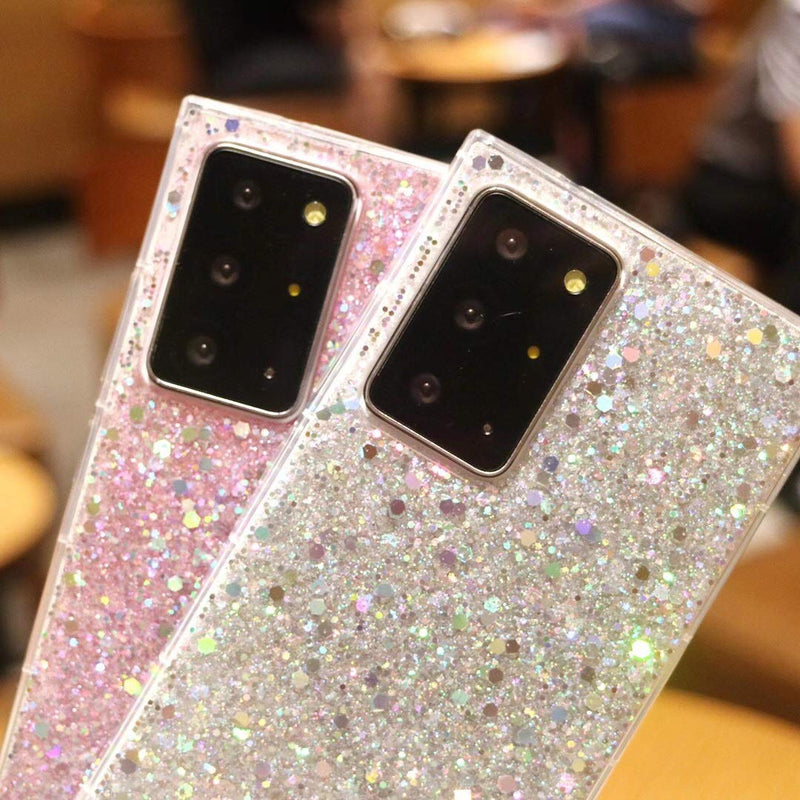 Topwin Galaxy Note 20 Ultra 5G Glitter Case, Sparkle Bling Shiny Diamond Slim Soft Reflective Clear TPU Rubber Bumper Girl Women Protective Case for Samsung Galaxy Note 20 Ultra 6.9 inch 2020 (Purple) Purpld