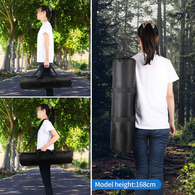 Hemmotop Tripod Carrying Case Bag 26x7x7in/65x18x18cm Heavy Duty with Storage Bag and Shoulder Strap Padded Carrying Bag for Light Stands, Boom Stand and Tripod 65CM