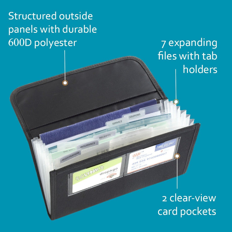 High Road Glove Box Organizer with Expandable Files for Registration, Insurance, Receipts and Cards