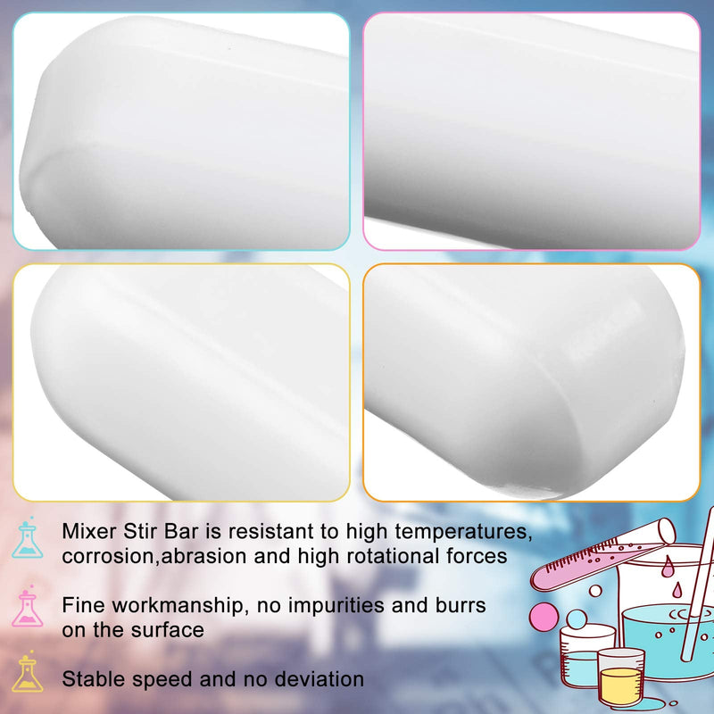 PTFE Magnetic Stirrer Mixer Stir Bar, White Color, Stir Rod Magnetic, Laboratory Bar, Stir Plate Bar, Stir Plate Magnet Stick (16 Pieces,30 mm/ 1.18 Inch) 16 30 mm/ 1.18 Inch