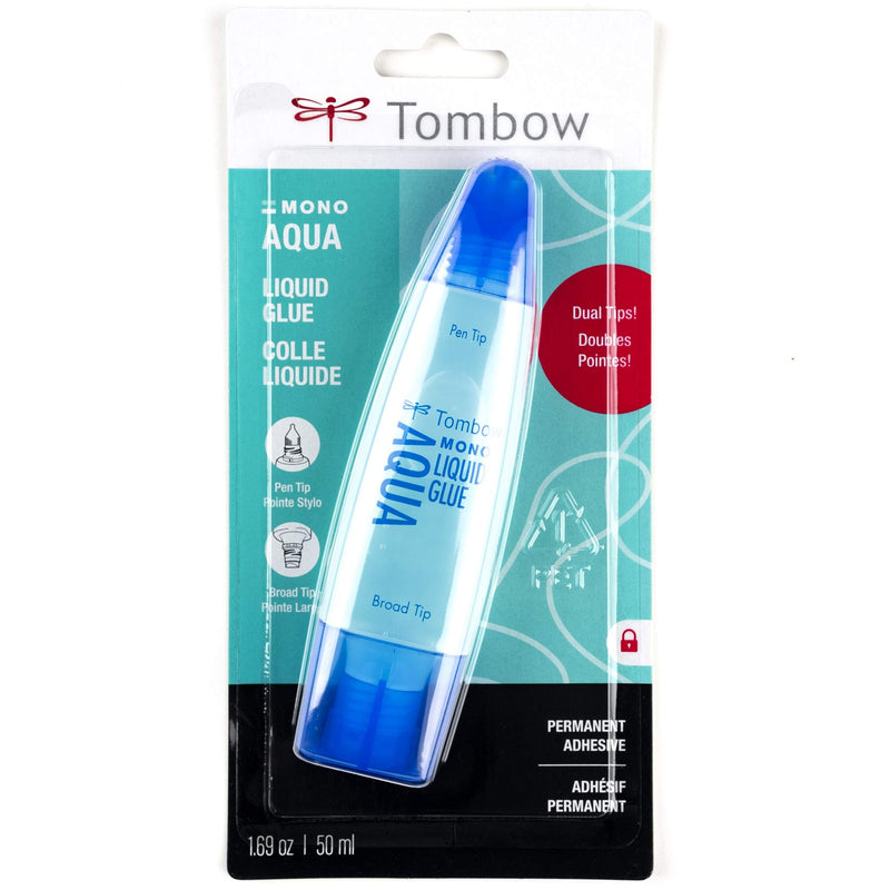 Tombow MONO Aqua Liquid Glue, Permanent Bond, 50 ml, Clear, Carded (62181) Original Version