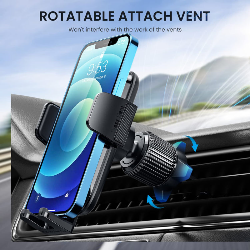 Qifutan Phone Mount for Car Vent [2022 Upgraded Clip] Cell Phone Holder Car Hands Free Cradle in Vehicle Car Phone Holder Mount Fit for Smartphone, iPhone, Cell Phone Automobile Cradles Universal Air Vent