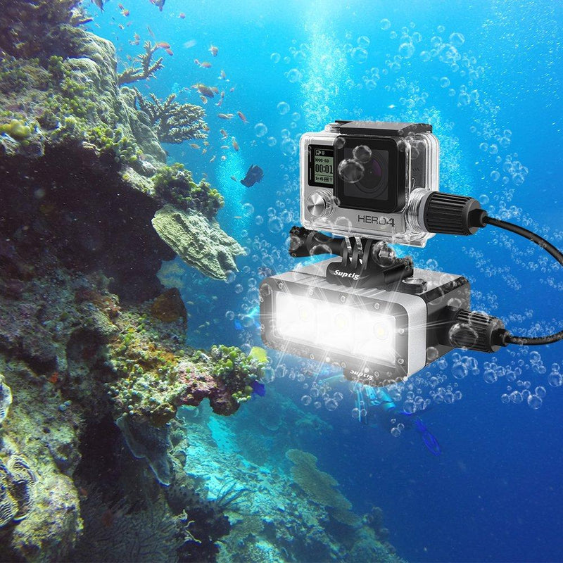 Suptig Housing Rechargeable Waterproof housing for GoPro Hero 4 Hero 3+ Hero 3 Outside Action Camera for Underwater Charge Use - Water Resistant up to 131ft (40m)