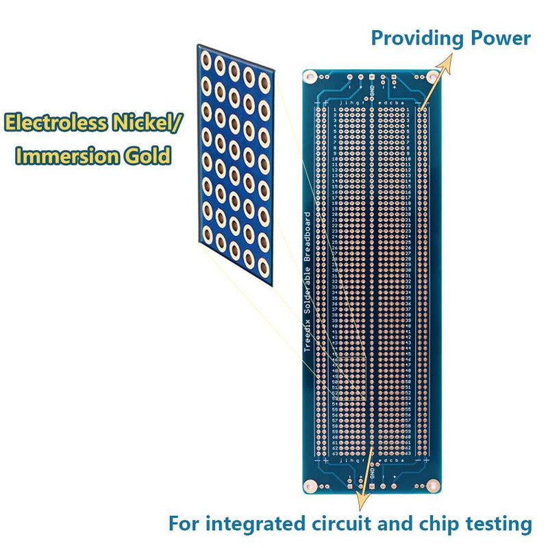 Treedix 3 pcs Universal Board Solderable BreadBoard PCB Prototype Shield Board Double Sided Tinned Gold Plated Holes Compatible with Arduino Kit Raspberry Pi Shield Prototyping and Testing (Mode 3) Mode 3