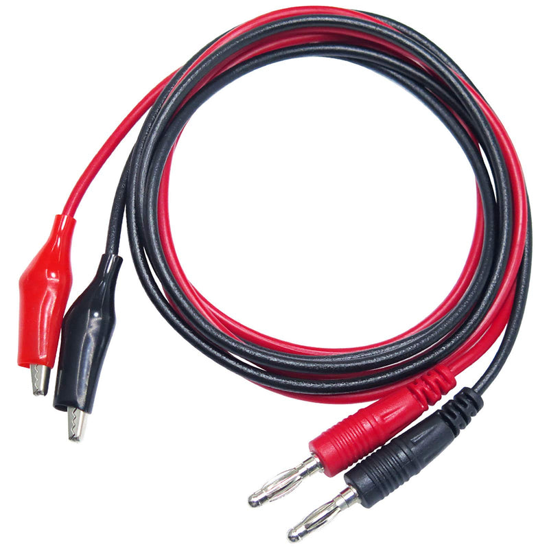Goupchn 4mm Banana Plug to Alligator Clips Test Leads Kit Crocodile Clips Copper Soft Cable Wire Set 2PCS Red + Black
