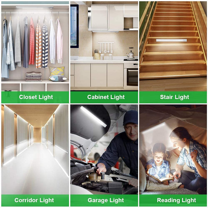 goodland 160 LED Closet Lights Motion Sensor Under Cabinet Lights Indoor Wireless Lighting 3600mAh Battery Powered Light Bar Dimmable Rechargeable Closet Light for Kitchen, Wardrobe, Stairs(1 Pack) 1 Pack