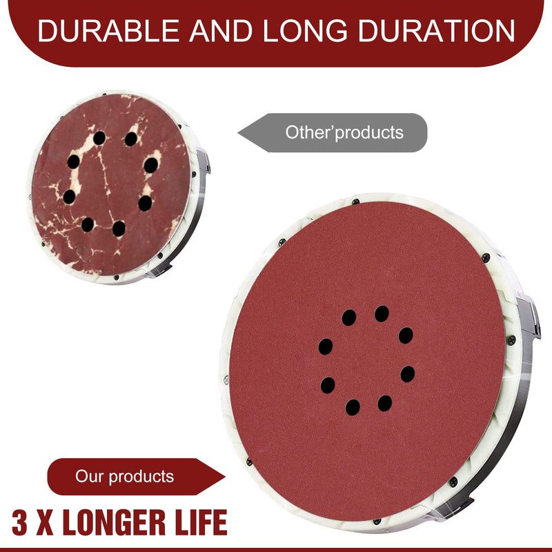 Sandpaper 225 mm Velcro - 10 pieces - grit P180-8 hole sanding grid 225 - drywall sander sanding discs for sanding giraffe long-neck sander wall sander 10 pieces