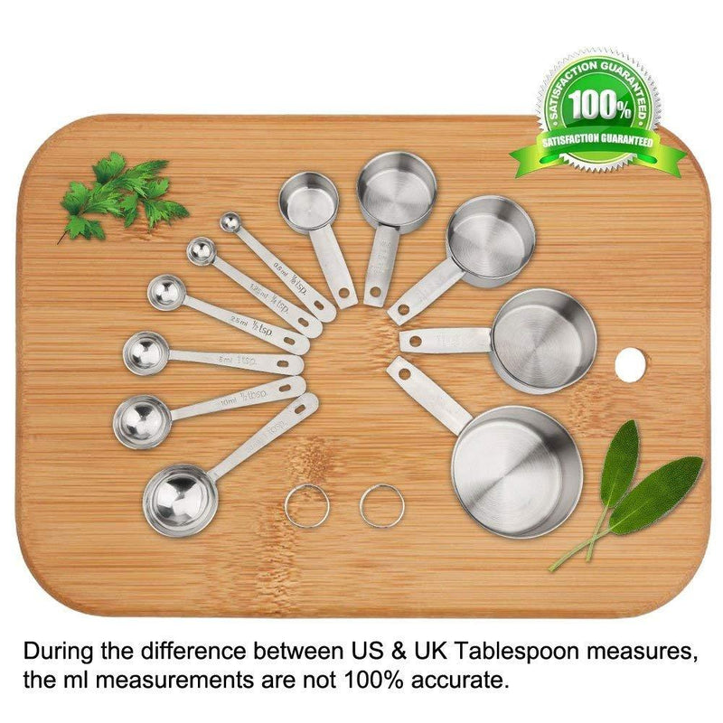 Accmor 11 Piece Stainless Steel Measuring Spoons Cups Set, Premium Stackable Tablespoons Measuring Set for Gift Dry Liquid Ingredients Cooking Baking