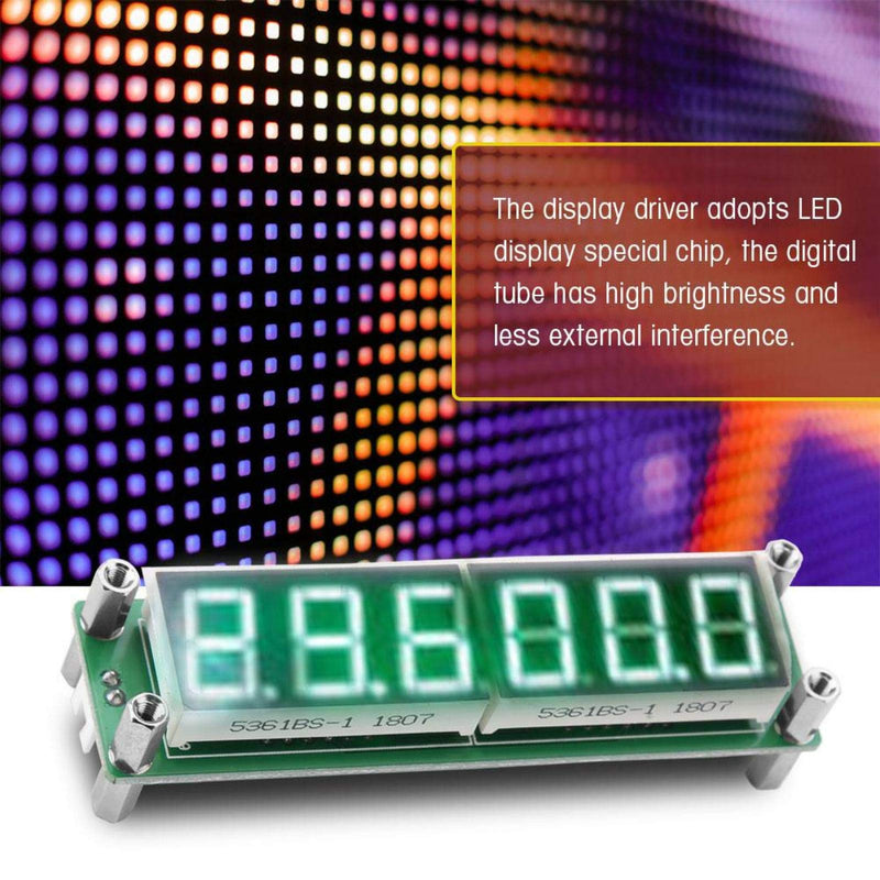 PLJ-6LED-H LED Display Digital Signal Frequency Counter Cymometer Tester Frequency Measurement Modules 1MHz- 1000MHz (green) green