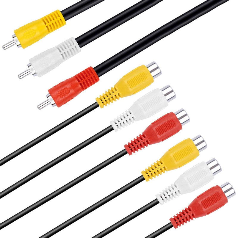 BronaGrand 3 RCA Male Jack to 6 RCA Female Plug Splitter Audio Video Av Adapter Cable 12inch 1FT