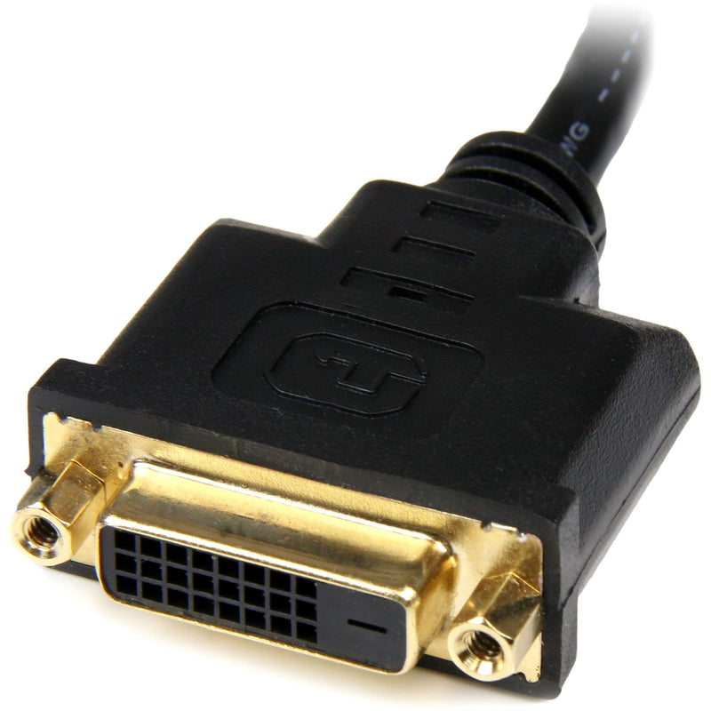 StarTech.com HDMI Male to DVI Female Adapter - 8-Inch - 1080p DVI-D Gender Changer Cable (HDDVIMF8IN), Black