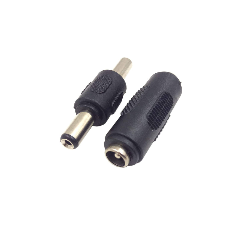 Qaoquda 2.1mm X 5.5mm DC Power Adapter, (2 Pairs) DC Power 5.5mm x 2.1mm Female to Female Coupler Male to Male Coupler LED/CCTV Camera