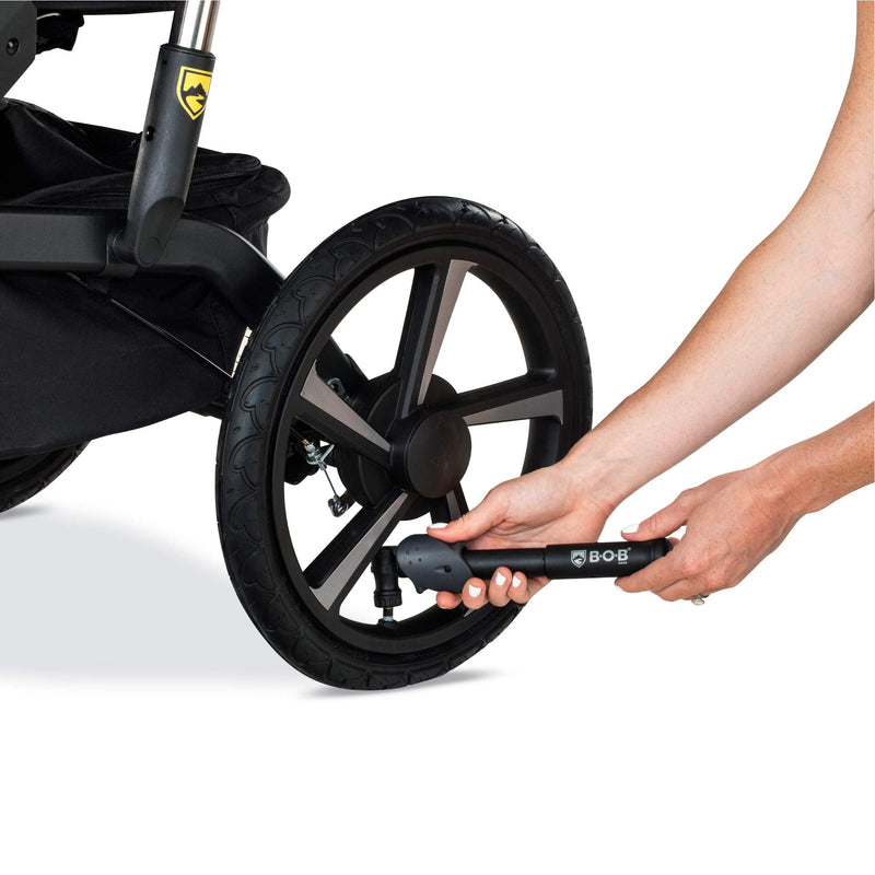 BOB Gear Deluxe Handlebar Console with Tire Pump for Single Jogging Strollers, Black Deluxe Single