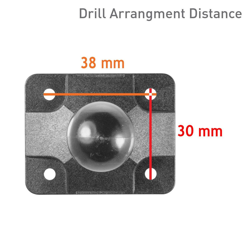 iBOLT 25mm / 1 inch Composite AMPS Adapter Plate for Industry Standard Dual Ball Socket mounting arms 25mm Composite