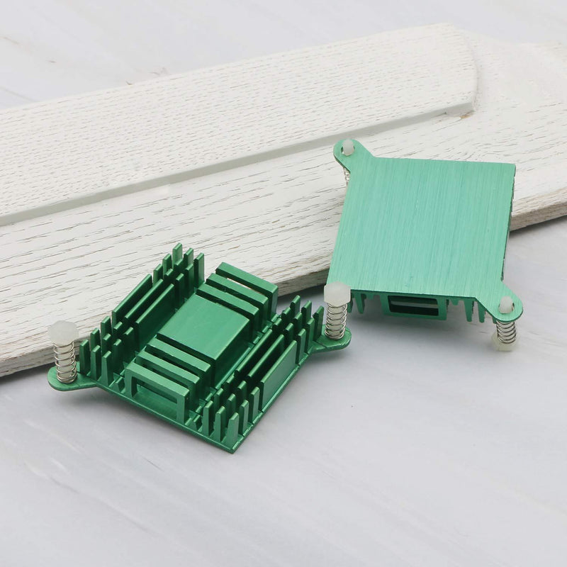 Unxuey 6Pcs Aluminum Heat Sink Computer PC North Bridge South Bridge Radiator Cooling Fin with Fixing Hole for IC Chipset Module Cooler Green