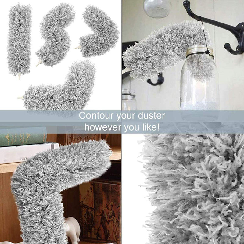 HEOATH Microfiber Feather Duster with Extendable Pole, 100" Extra Long Cobweb Duster for Cleaning, Bendable Head, Scratch-Resistant Cover, Washable Duster for Ceiling, Fan, Furniture 100 Inch