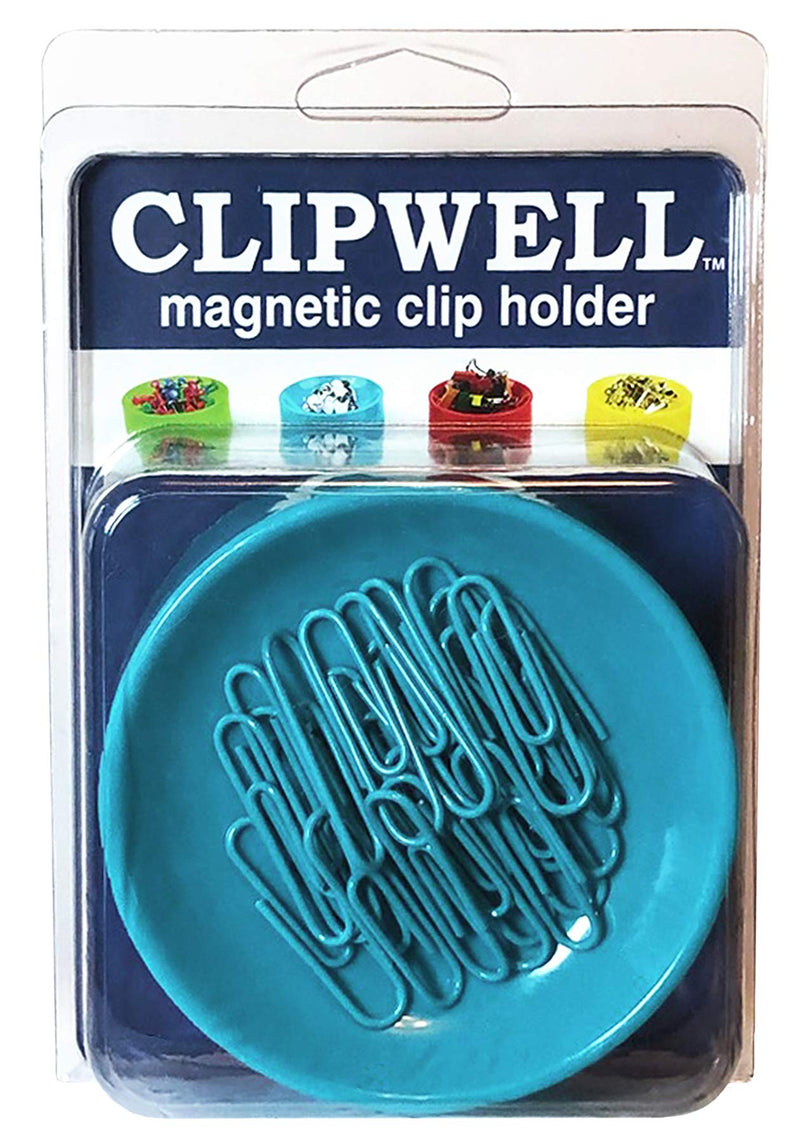 Clipwell Magnetic Paper Clip Holder, Turquoise Tourquoise