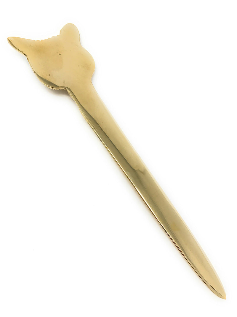 Madison Bay Company Polished Brass Fox Letter Opener, 6 Inches Long