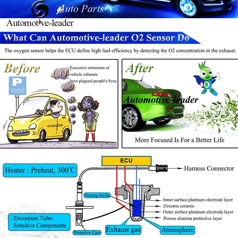 Automotive-leader 234-5060 O2 Oxygen Sensor Upstream Wideband AFR Sensor Replaces PLX AEM 30-2001 30-4100 for Nissan 04-09 Altima Maxima Murano Quest 04-06 Titan; 06-08 M35 06-10 M45 Q45 QX56 G35 350Z
