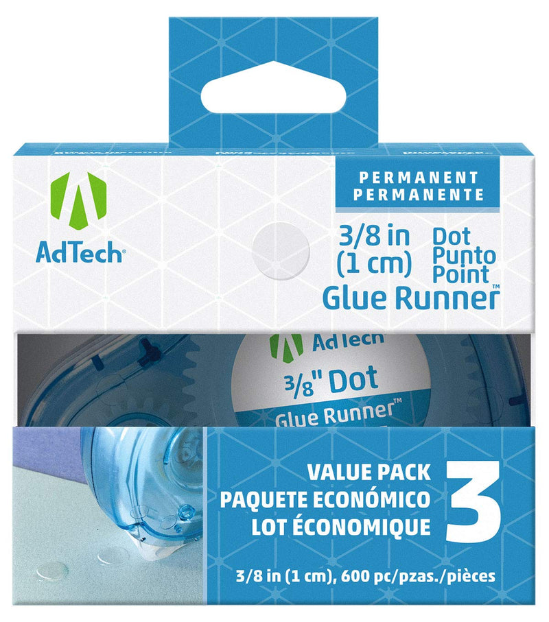 Adtech Permanent Adhesive Dots Glue Runner 3 Pack